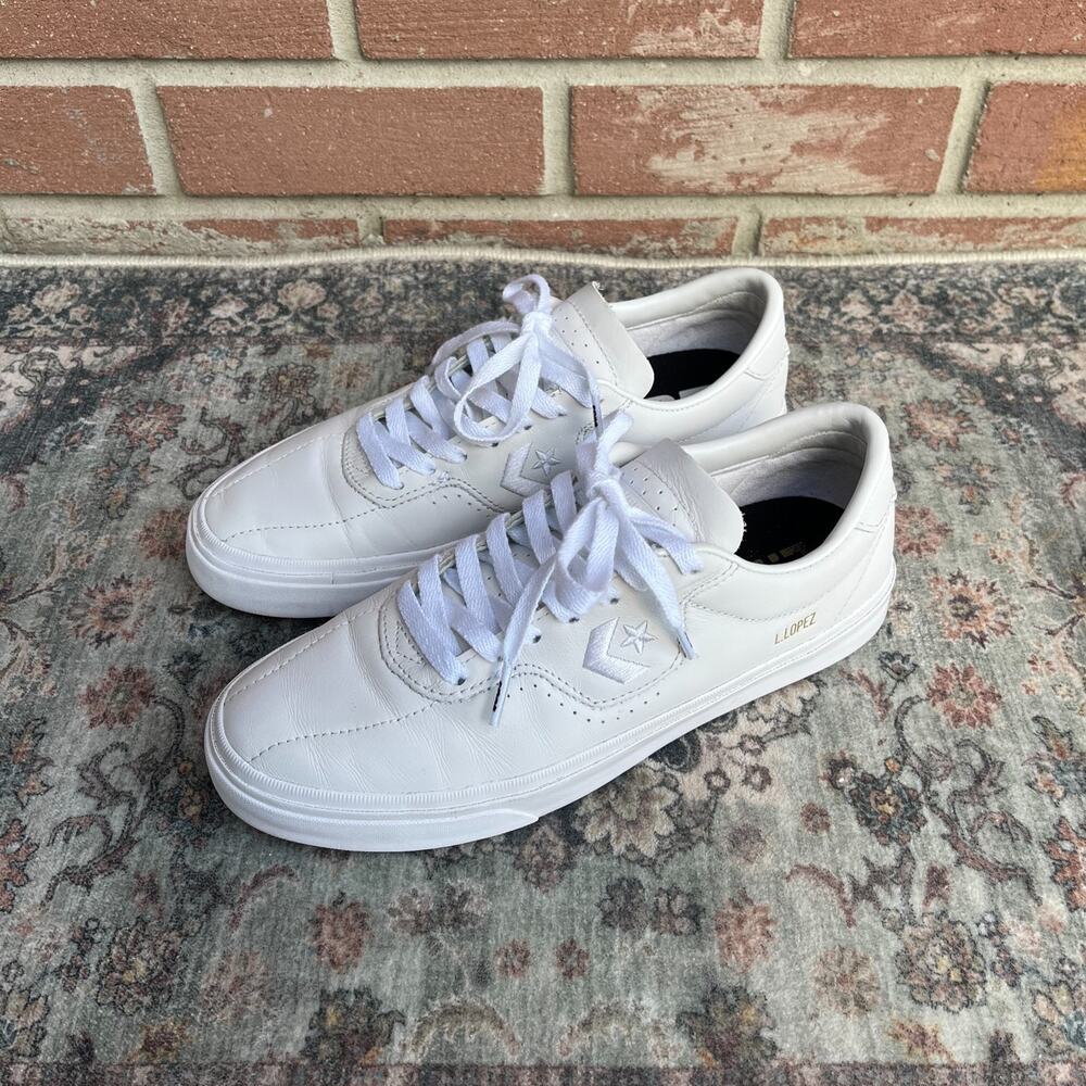 Converse Louie Lopez Pro Low White Leather Skate Shoe 166845C / Men 7.5 Women 9